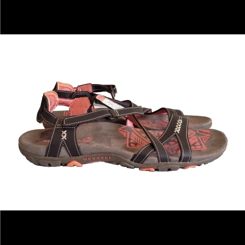 Merrell Brown Sandspur Leather Performance Sandals - Picture 3 of 9